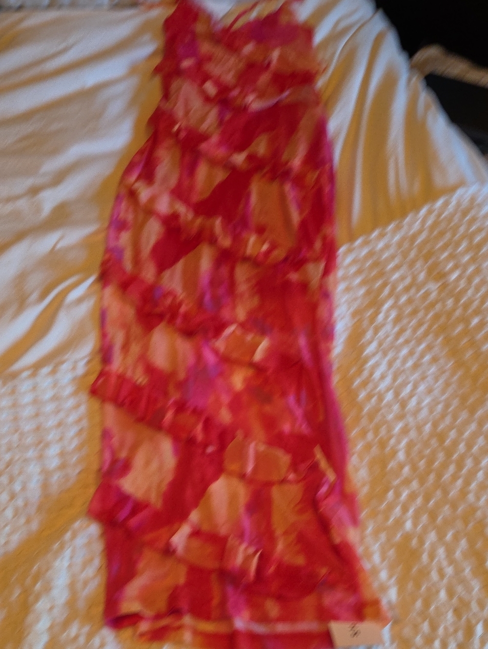 SHEIN Pink Ruffle Maxi Dress